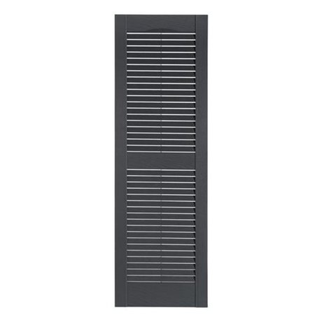 MR MXYZPTLK Perfect Shutters IL501567007 Premier Louver Exterior Decorative Shutter; Dark Gray - 15 x 67 in. IL501567007